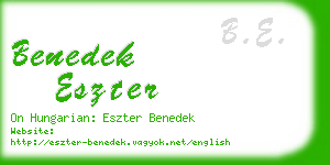 benedek eszter business card